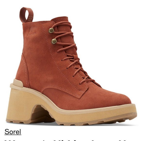 SOREL Women's Hi-Line Lace-Up Lug Combat Boots US Size 1/2